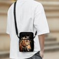 thumbnail image 3 of FUIALDOLG Brown Horse Print Crossbody Shoulder Bag Polyester, 2 Layer Adjustable Crossbody Cell Phone Purse for Women and Daily Travel, 3 of 7