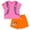 Pink / orange, variant on Nickelodeon Boots Dora the Explorer Isa the Iguana Cosplay T-Shirt and French Terry Shorts Outfit Set Toddler to Little Kid