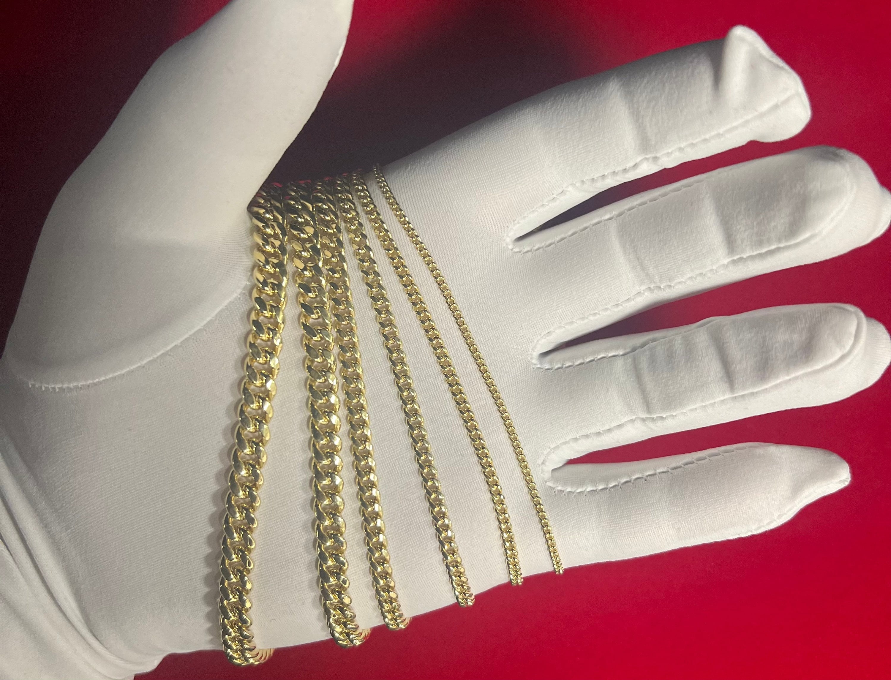 14k Real Gold Miami Cuban Link Chain Necklace 2mm - 6.8mm Inches Real 14K Yellow Gold,Man Gold Chain,Ladies Gold Chain, 14k Gold Chain (Width:6.2mm; Necklace length:26;)
