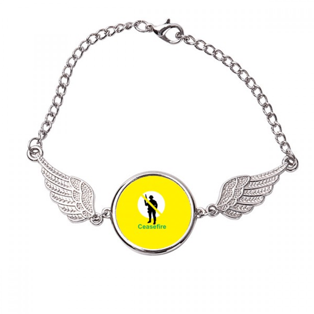 Mantener el mundo en paz Pulsera pulsera pulsera alas de ángel pulsera