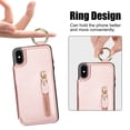 thumbnail image 6 of Allytech Wallet Case for iPhone XS Max, Card Holder & Zipper Pocket, Finger Grip Ring, Screen & Camera Protection, Luxury PU Leather Kickstand Double Buttons Flip Shockproof Case - Rosegold, 6 of 7