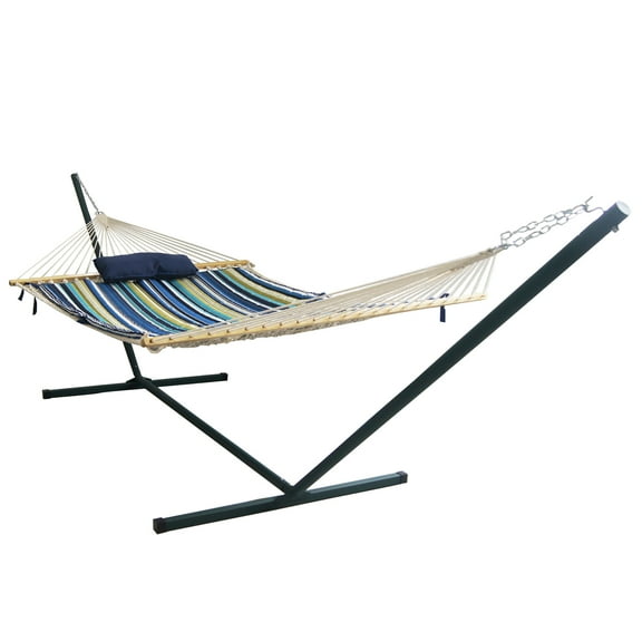 Outdoor Leisure 15-ft Hammock Set - Blue Stripe