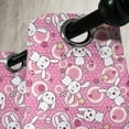thumbnail image 4 of Ambesonne Cartoon Animal Grommet Curtain, Doodle Kawaii, 50" x 54", Pink Peach White, 4 of 6