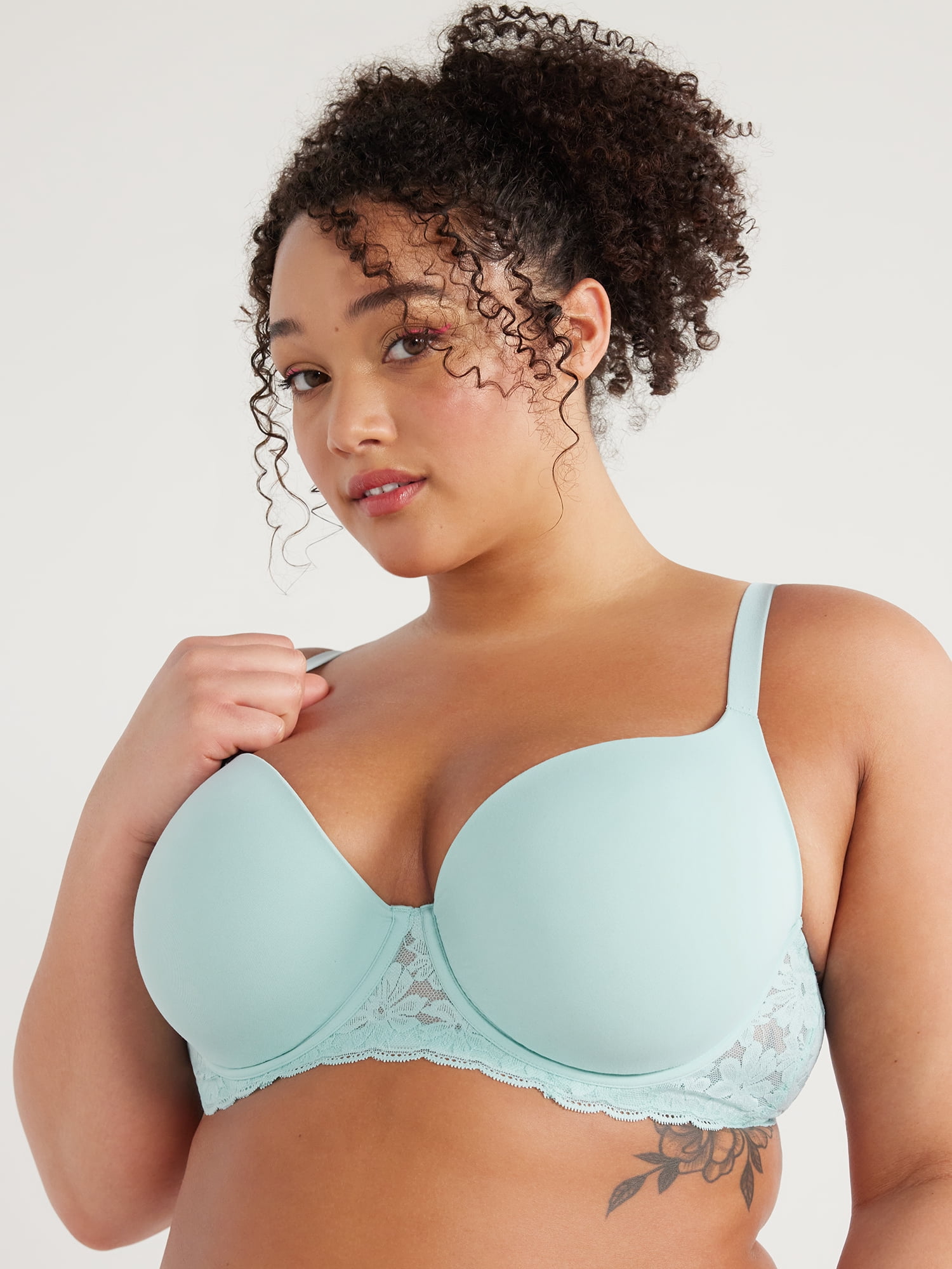 No Boundaries Women's Demi Underwire T-Shirt Bra with Sugarcup, Sizes 34A-40DD