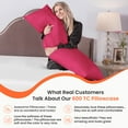 thumbnail image 5 of Body Pillow Cover, 100% Smooth Egyptian Cotton 600 TC, Luxurious, Breathable, Cooling Body Pillow Cover, Pack of 1 with Hidden Zipper Closure (Hot Pink Solid, 20x60 Inches ), 5 of 6