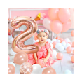 thumbnail image 2 of KAINSY 40inch 2 Number Balloon Giant Rose Gold Digit Foil Balloons Confetti Pearl Balloons Birthday, 2 of 6