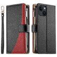 thumbnail image 3 of Funda cartera GANGXUN para iPhone 13 , cuero PU con tarjetero, cremallera, correa de mano, soporte y protección 793°, 3 of 6