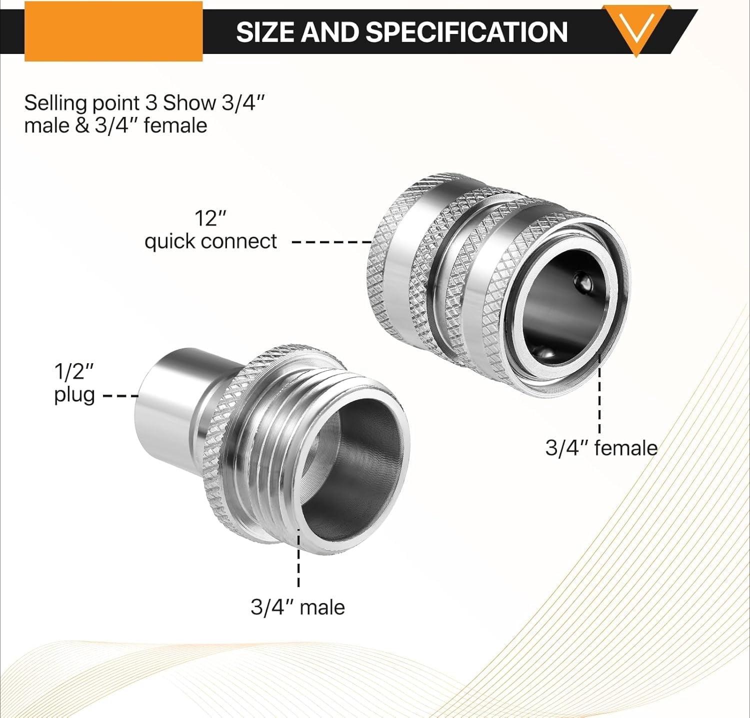 Chasenew Pressure Washer Adapter Set, Quick Disconnect Kit, M22 14 mm Quick Connect Swivel to 3/8'' Quick Connect Fittings, 3/4" to Quick Release (8 Sets)