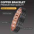 thumbnail image 2 of EASTIN 1pc Strength 99.99% Pure Copper Bracelets for Men  Copper Bracelet with Premium Clasp and Magnets  Adjustable Magnetic Bracelet Length with Included Sizing Tool, 2 of 7