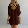 thumbnail image 4 of WCJM Womens Button Down Swimsuit Cover Up Bathing Suit Cover Up Shirt Dress Summer Beach (Coffee,S), 4 of 5