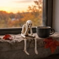thumbnail image 4 of Sitting Skeleton Figurine, 20 cm Resin Skull Statue, Adjustable Joints Gothic Desk Decor for Halloween Shelf, 4 of 7