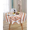 thumbnail image 4 of Round Tablecloth 60 Inch Orange Boho Table Cloth Oil Spill Proof Waterproof Tablecloth Protector Bohemian Style Round Table Cover for Dinner Party Picnic Kitchen Decor Indoor Outdoor, 4 of 6
