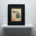 thumbnail image 4 of Trademark Fine Art "Michigan Map Denim Jeans Style" Canvas Art by Michael Tompsett, Black Matte, Black Frame, 4 of 5