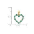 thumbnail image 2 of 1/3 Carat (Ctw) Natural Green Emerald Heart Pendant Necklace in 14K Yellow Gold with Chain, 2 of 6