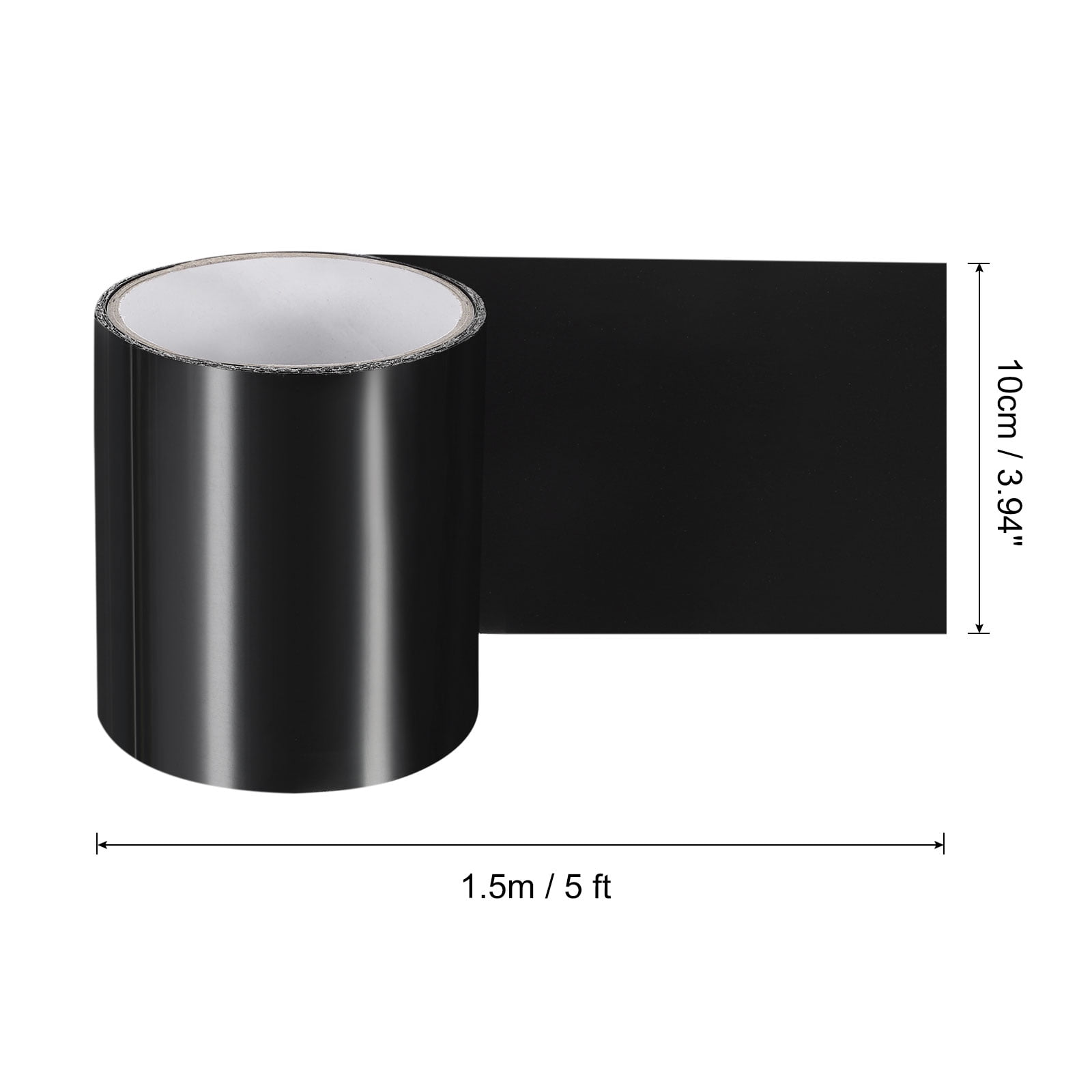 Uxcell Polyvinyl Chloride Waterproof Patch Seal Tape 4 in x 5 Ft Leak Proof Repair Sealing Tape Black