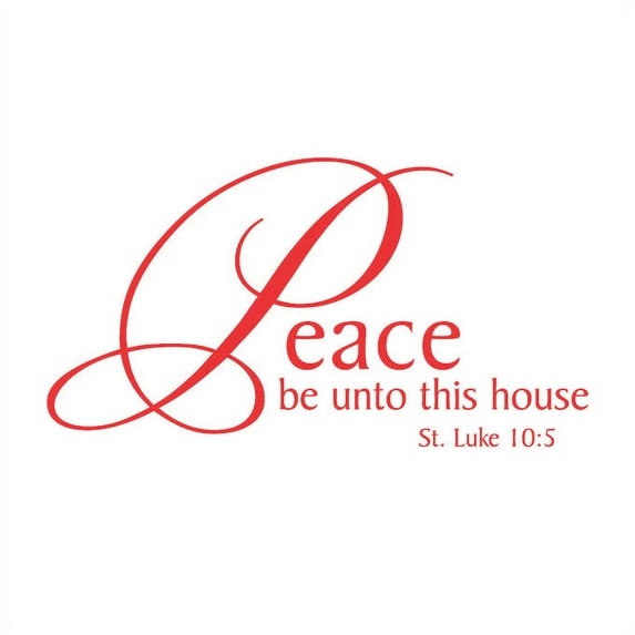 Peace Be Unto This House Vinyl Quote - Large - Red