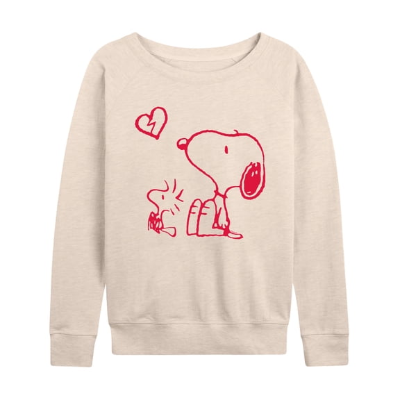 Peanuts - Snoopy Woodstock Broken Heart - Women's French Terry Long Sleeve Pullover
