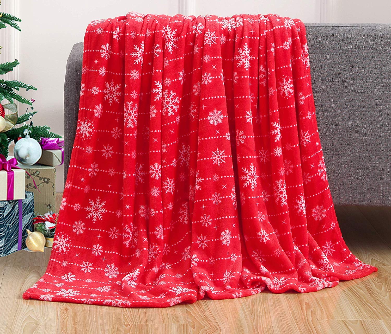 Luxury Velvet Super Soft Christmas Prints Fleece Throw/Blanket Holiday