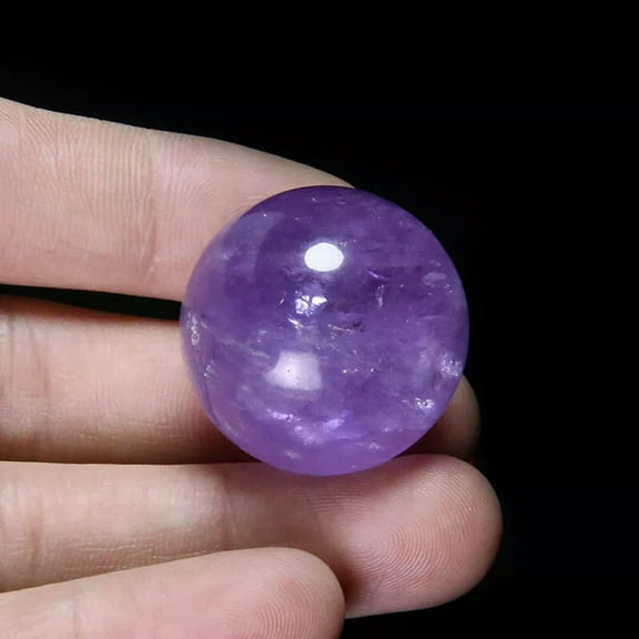 VIVIDELLE 30mm Natural Rock Amethyst Sphere Gem Stone Quartz Crystal Ball Healing W/ Stand