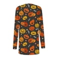 thumbnail image 5 of Women‘s Halloween Cardigan Sweater Skull Pumpkin Print Pattern Long Cardigans Sweater Coats Tops Ginger M, 5 of 5