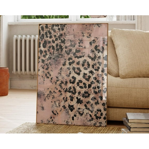 Blush Pink Leopard Wall Art, Leopard Pattern Print, Leopard Print, Textured Wall Art, Trendy Aesthetic Apartment Decor, Wall Art, Modern Wall Decor, 8x12 UNFRAMED