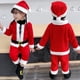 thumbnail image 2 of Disfraz de Papá Noel para niños, conjunto de 4 piezas de disfraz navideño, traje de Papá Noel para fiesta de Navidad para niños, disfraz de terciopelo rojo de lujo para niños RD2 de 6 a 7 años, 2 of 4