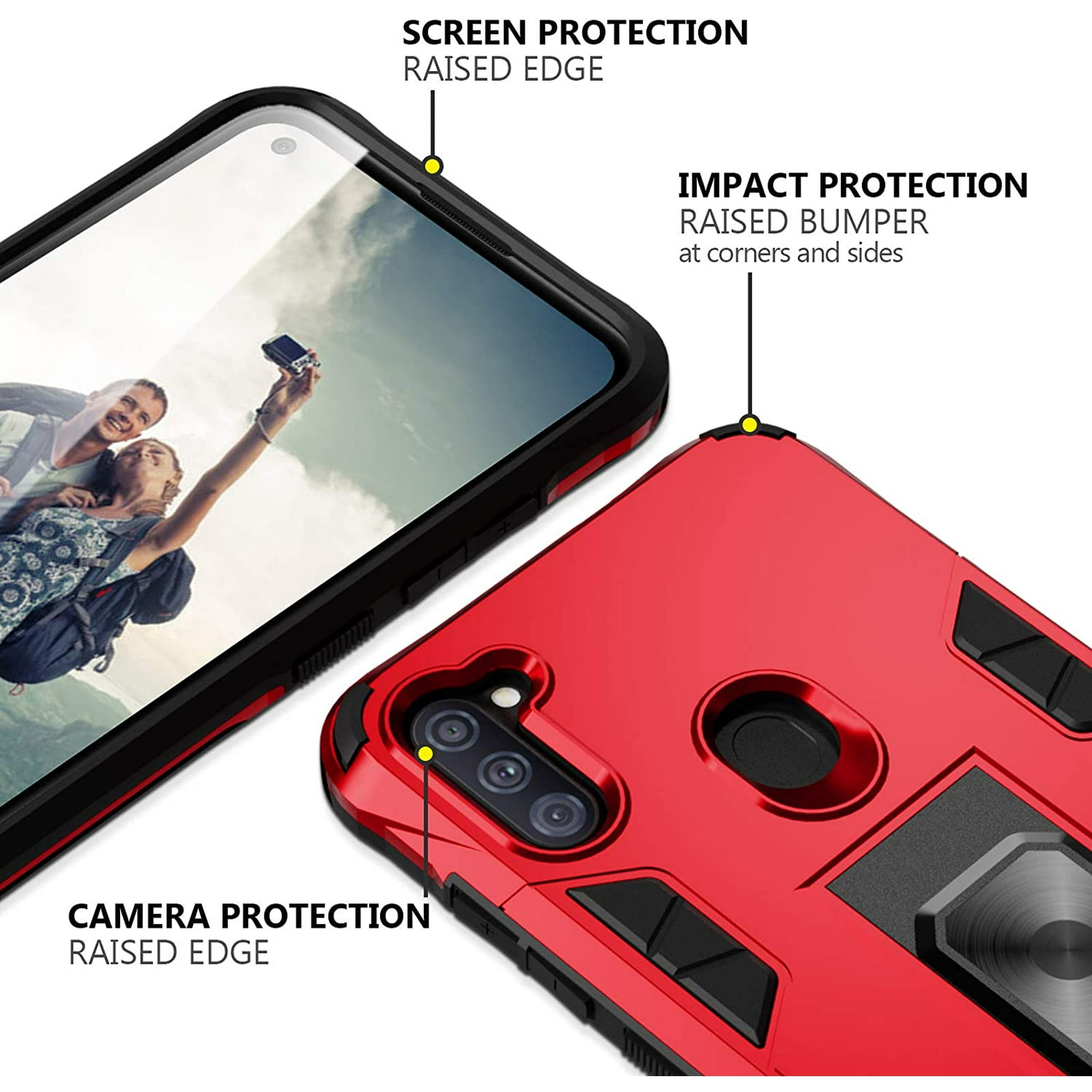 for Samsung A11 Case with Screen Protector Military Grade Dual