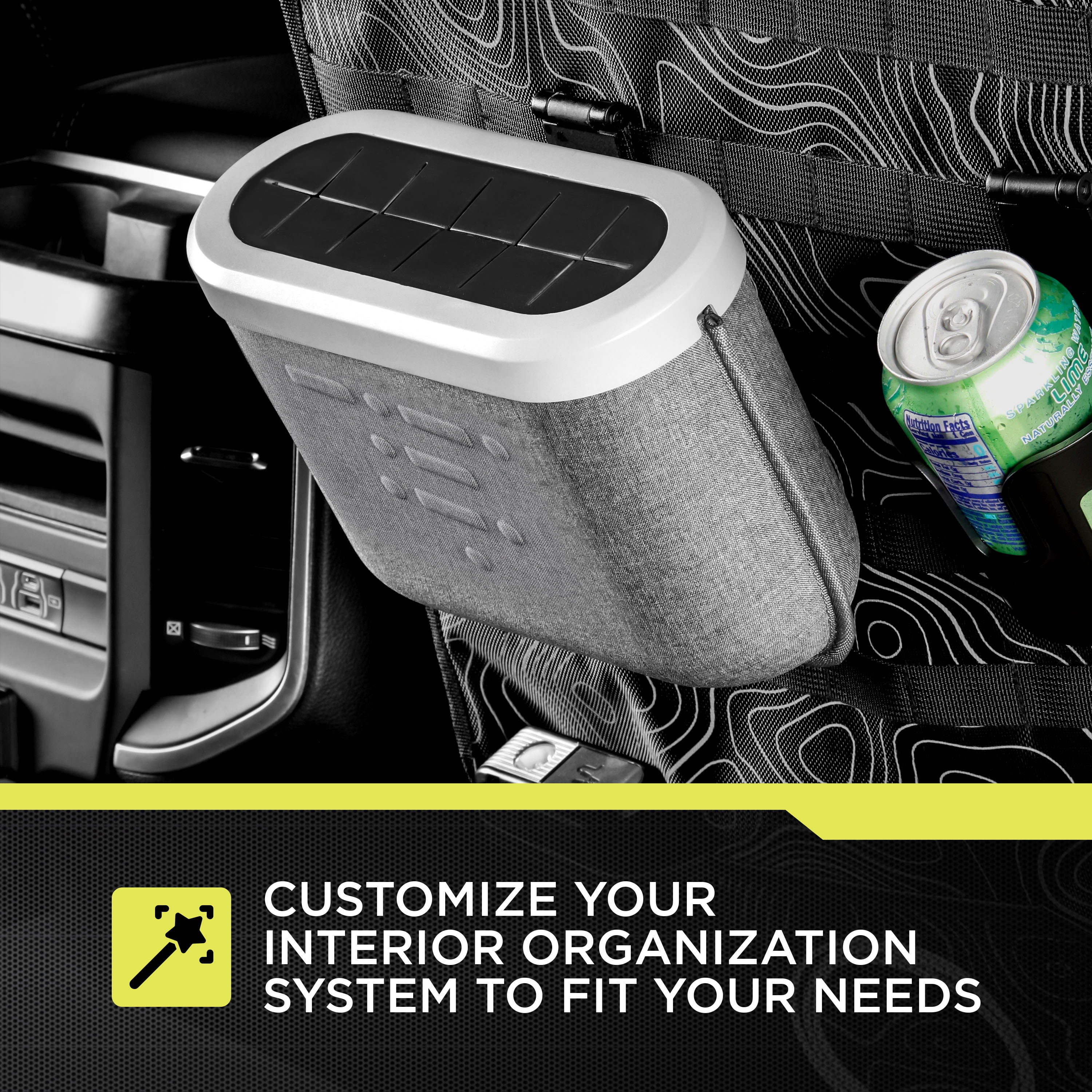 Auto Drive Universal Fit Vehicle Trash Can with Headrest Attachment