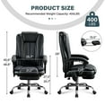 thumbnail image 7 of Massage Office Chair with Heat & 6 Vibration Points - Ergonomic Executive Chair with Footrest, Reclining Backrest & Wheels, 7 of 7