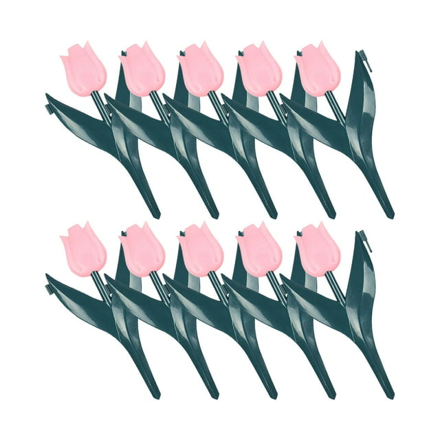 S SERENABLE 10Pcs Garden Edging Fake s Lawn Edging for Driveway Lawn Ornament Pink Flower