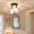 thumbnail image 3 of Depuley 9.64" 3-Light Industrial Semi Flush Mount Rustic Ceiling Light with Bubble Glass Shade for Hallway Kitchen Entryway 3xE26 Base, 3 of 7
