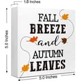 thumbnail image 3 of Zomyto 5x5 In Rustic Autumn Decor Wooden Box Sign,Fall Breeze and Autumn Leaves, 3 of 8