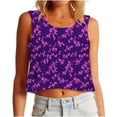 thumbnail image 2 of Yourumao Womens Crop Tank Tops Round Neck Sleeveless Shirts Loose Floral Graphic Tees Summer Casual Tshirts for Summer Vacation, 2 of 6