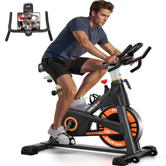 Wenoker Indoor Cycling Bike Stationary Exercise Bikes with Silent Belt Drive, Heavy Flywheel,and LCD Monitor for Home Cardio Workout Training.