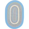 thumbnail image 1 of Rhody Rug KI07R048X072 4 x 6 in. Kids Isle Aqua Blue Banded Oval Rug, 1 of 1