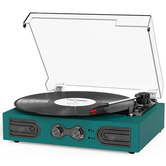 Tocadiscos de vinilo DANFI AUDIO DF de 3 velocidades con Bluetooth verde oscuro