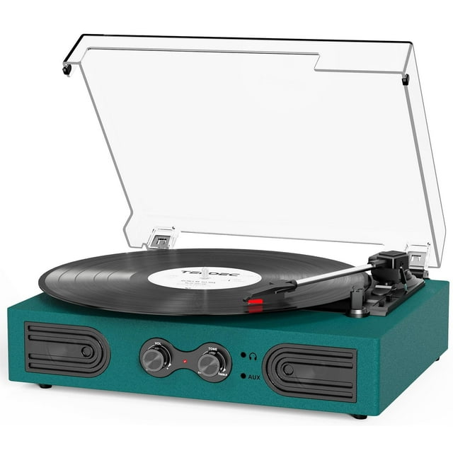 Tocadiscos de vinilo DANFI AUDIO DF de 3 velocidades con Bluetooth verde oscuro