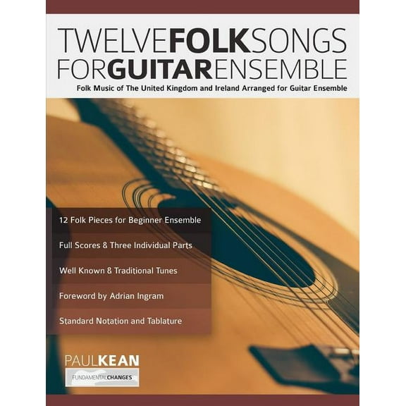 12 Folk Songs for Guitar Ensemble (Paperback)