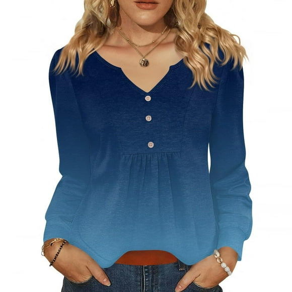 Women's 2025 Fall Pleated V-Neck Blouse Maple Leaf Season Versatility Ice Rink To Office Transition Button Down Shirt Loose Fit Casual Top Long Sleeve Breathable Poly-Cotton Black XL