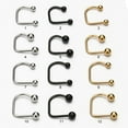 thumbnail image 4 of Nose Ring U Shaped Solid Color Stainless Steel Nose Septum Ring Nose Jewelry, 4 of 10