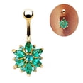thumbnail image 4 of Yesbay Flower Cubic Zirconia Belly Button Ring Navel Bar Barbell Body Piercing Jewelry,Belly Ring, 4 of 7