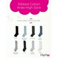 thumbnail image 2 of MeMoi Ribbed Cotton Blend Knee High Sock - Girls - Female, 11-13, Navy, 2 of 12