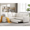 thumbnail image 3 of BSHTI L-Shaped Sofa with Pull-Out Sofa Bed,Corner Sofa,Living Room Furniture Set,Sleeper Sofa Bed,Corner Seat for Two with Broaching Sofa,Rivet DeChenille,Beige, 3 of 16