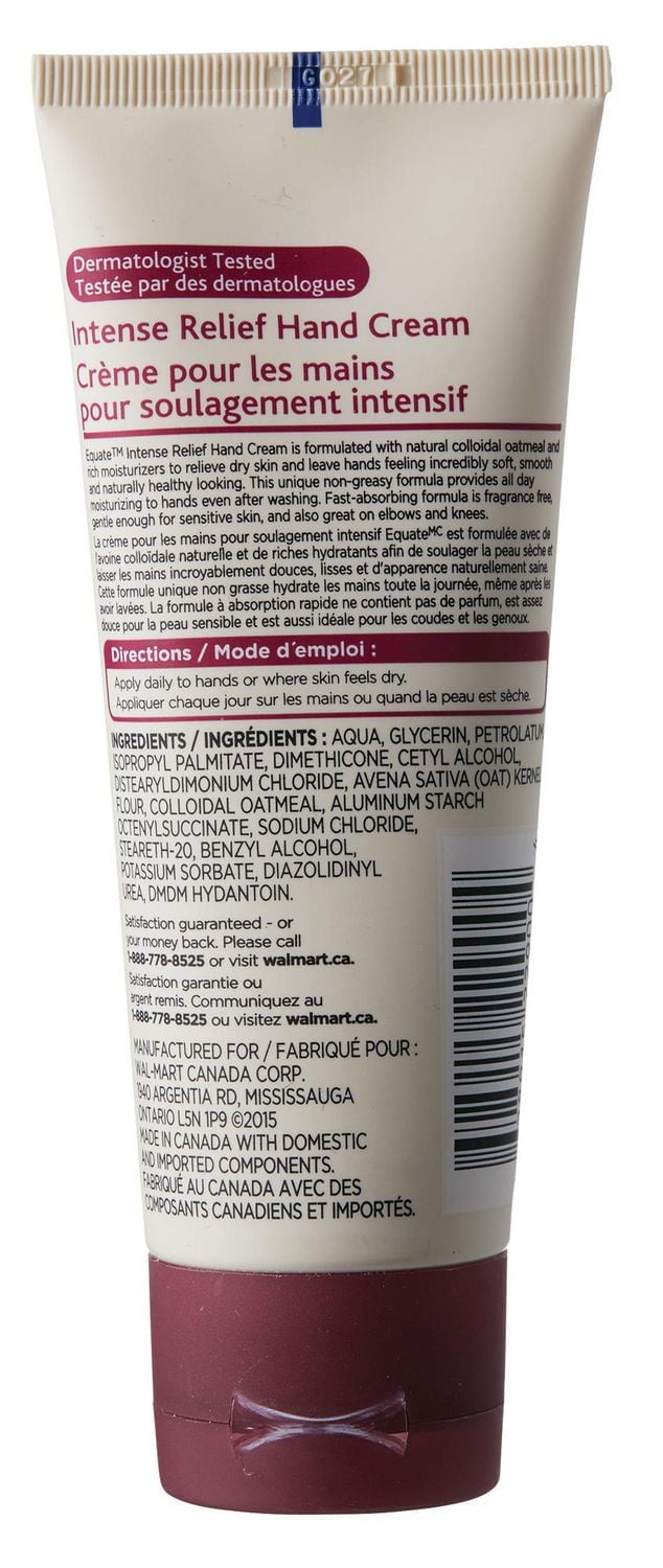 Equate Intense Relief Hand Cream, 97 mL