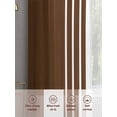 thumbnail image 7 of Brown White Stripe Semi Sheer Curtains 54 Inch Length 2 Panels Set, Modern Rustic Vertical Striped Sheer Kitchen Curtain Privacy Voile Window Curtain for Living Room Bedroom Rod Pocket Drapes, 7 of 7