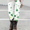 thumbnail image 6 of lcziwo Christmas Sales Clearance, St Patricks Day Leggings for Women High Waisted Tummy Control Workout Leggings Novelty Shamrock Leaves Print Irish Green Soft Yoga Pants Multicolor S, 6 of 7