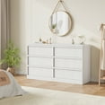 thumbnail image 6 of Tzou 6-Drawer Dresser Organizer - Modern Wooden Chest w/ Anti-Tip, Large Storage for Bedroom, Living Room(White), 6 of 9