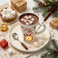 thumbnail image 4 of Sweet Fondue Cup with Forks, Tealight Chocolate Fondue Mug, 4.33X4.72" Santa Claus Pattern Ceramic Melting Vessel, Individual Portion Treat Warming Container, for Winter Confection Crafting, 4 of 4