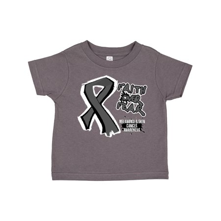 

Inktastic Ribbon Faith over Fear Melanoma & Skin Cancer Awareness Gift Toddler Boy or Toddler Girl T-Shirt