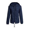 thumbnail image 1 of Manteau de Pluie Léger à Capuche pour Femmes Imperméable Actif Extérieur Veste de Pluie avec Capuchons Dames Manches Longues Décontracté Coupe Ajustée Fermeture Éclair Manteau d'Extérieur Veste Manteau, 1 of 3